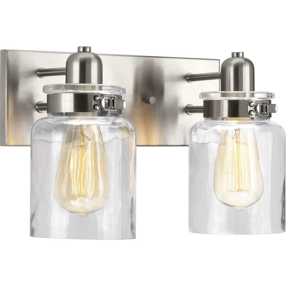 Calhoun Collection 2-Light Clear Glass Bathroom Vanity Light Fixture - Perfect for Modern Bathroom Makeovers & Spa-Like Ambiance