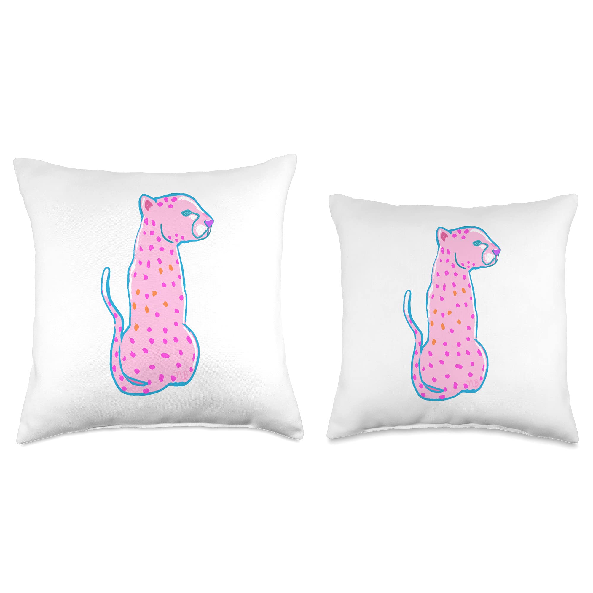 Trendy Preppy Cheetah Print Throw Pillow - Soft Decorative Couch Cushion for Living Room, Bedroom & Dorm Decor