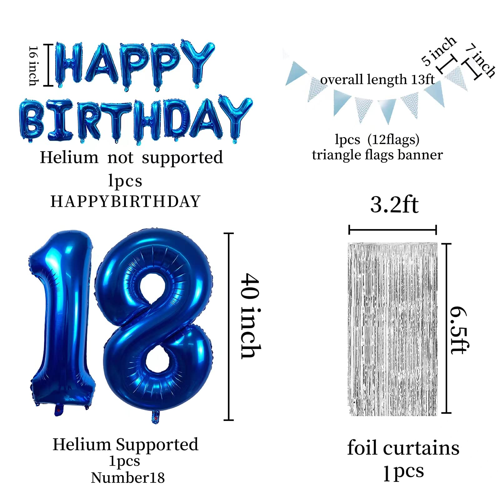 18th Birthday Party Decorations Set - Navy Blue & Gold Happy 18th Birthday Balloons Kit for Boys, Girls & Adults | Perfect for Milestone Celebrations, Graduation Parties & Coming of Age Events