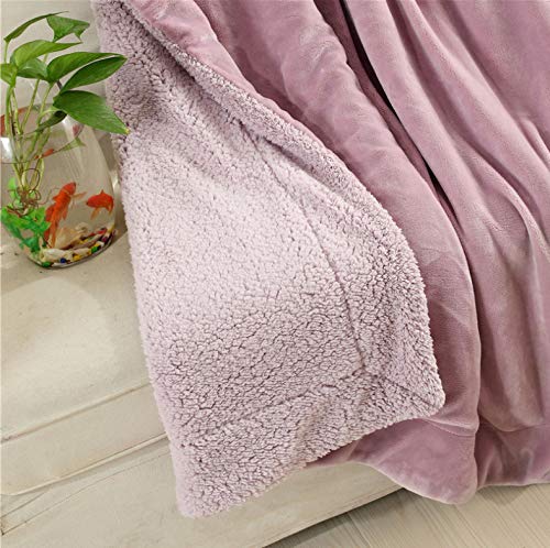 Soft Sherpa Throw Blanket - Cozy Faux Fur & Flannel Wool Blanket for Couch, Bed - Double Thick Warm Plush Blanket for Winter, Home Decor, Gifts