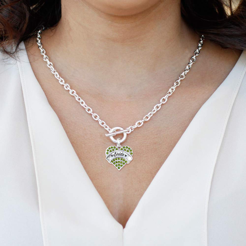 Inspired Silver - 18 Inch Sterling Silver Pave Heart Charm Necklace with Cubic Zirconia | Elegant Jewelry Gift for Women | Perfect for Valentine's Day, Anniversary & Romantic Occasions