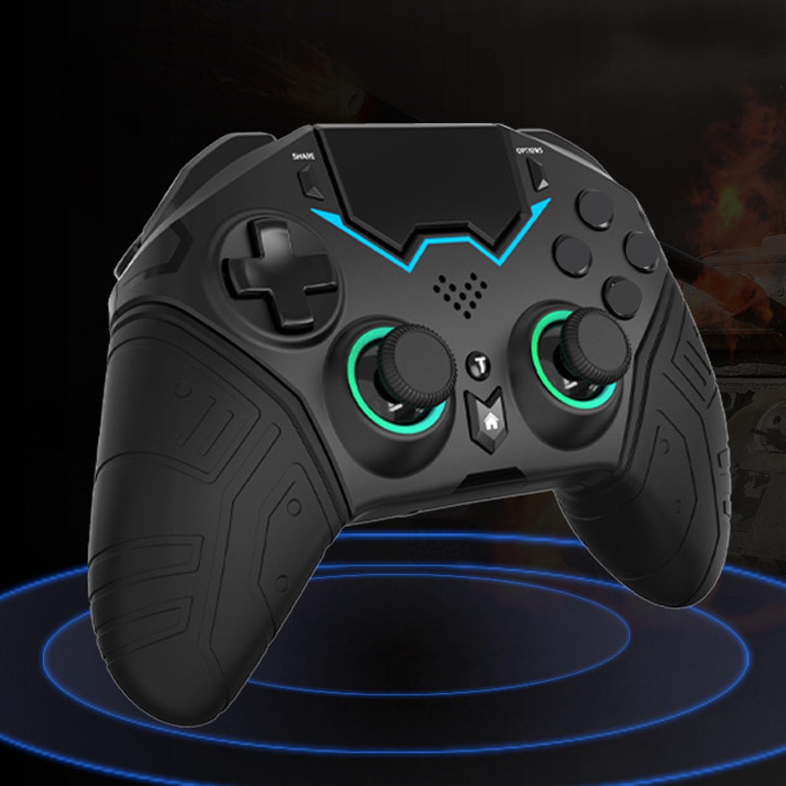 Wireless Game Controller with Silicone Grip, Macro Light & Gyroscope Sensor - Compatible with PS3, PC & iOS - Perfect for Gaming, Streaming & Esports Tournaments