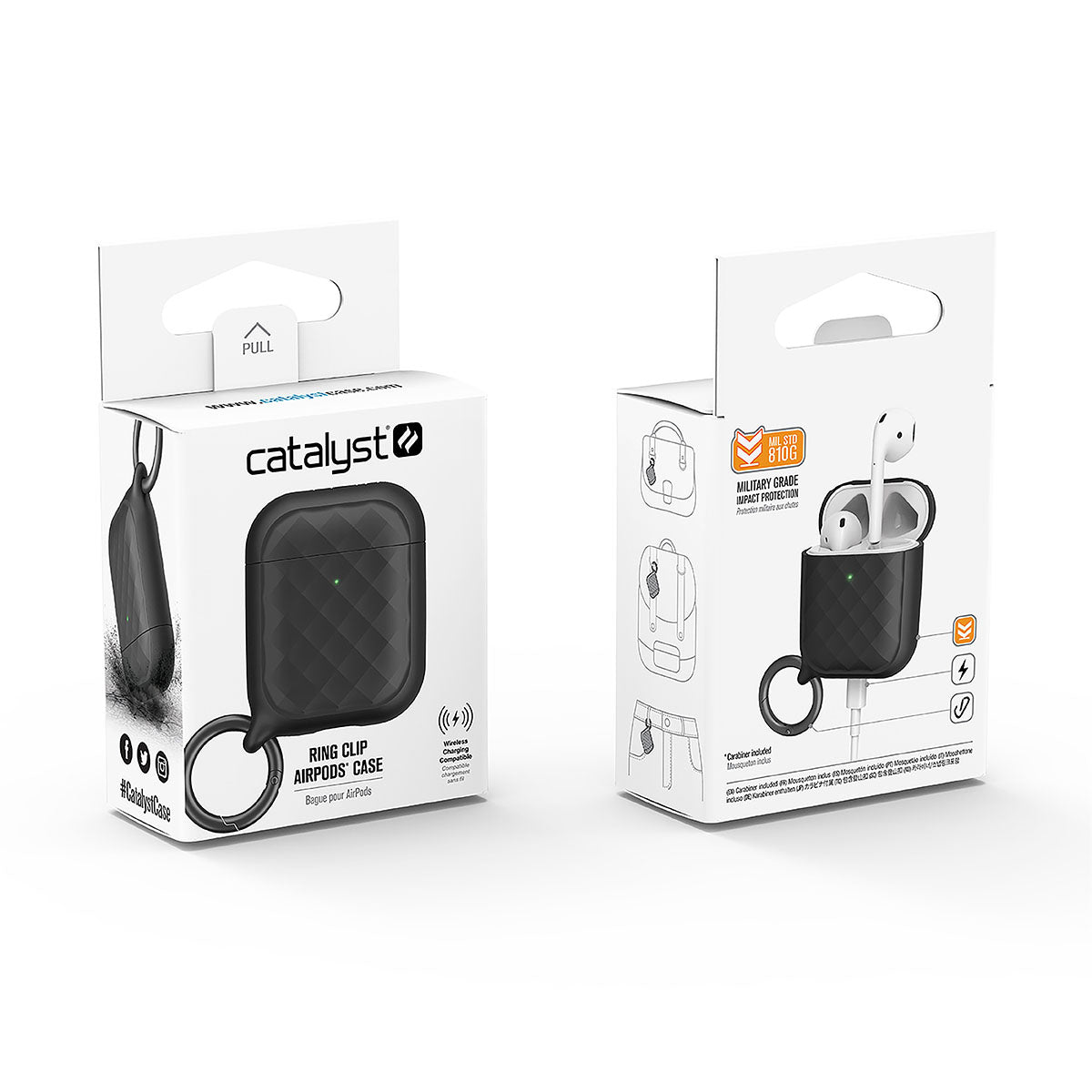Premium AirPods 1st & 2nd Gen Protective Case with Carabiner Clip - Durable Cover for Apple Wireless Earbuds - Perfect for Gym, Travel & Outdoor Activities