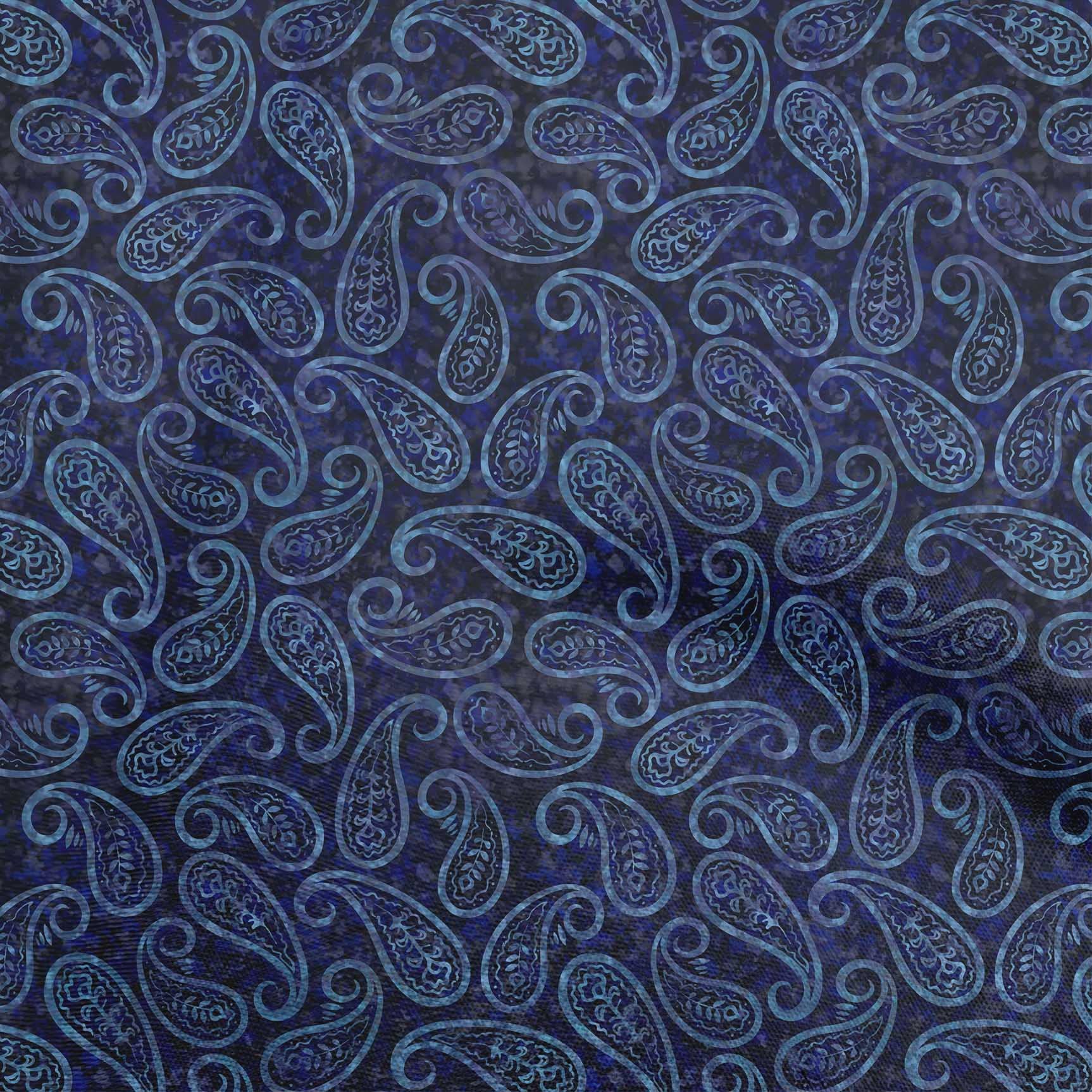 oneOone Rayon Blue Paisley Printed Fabric - 56 Inch Wide Sewing Material for DIY Clothing, Dresses & Home Decor | Premium Quality by The Yard