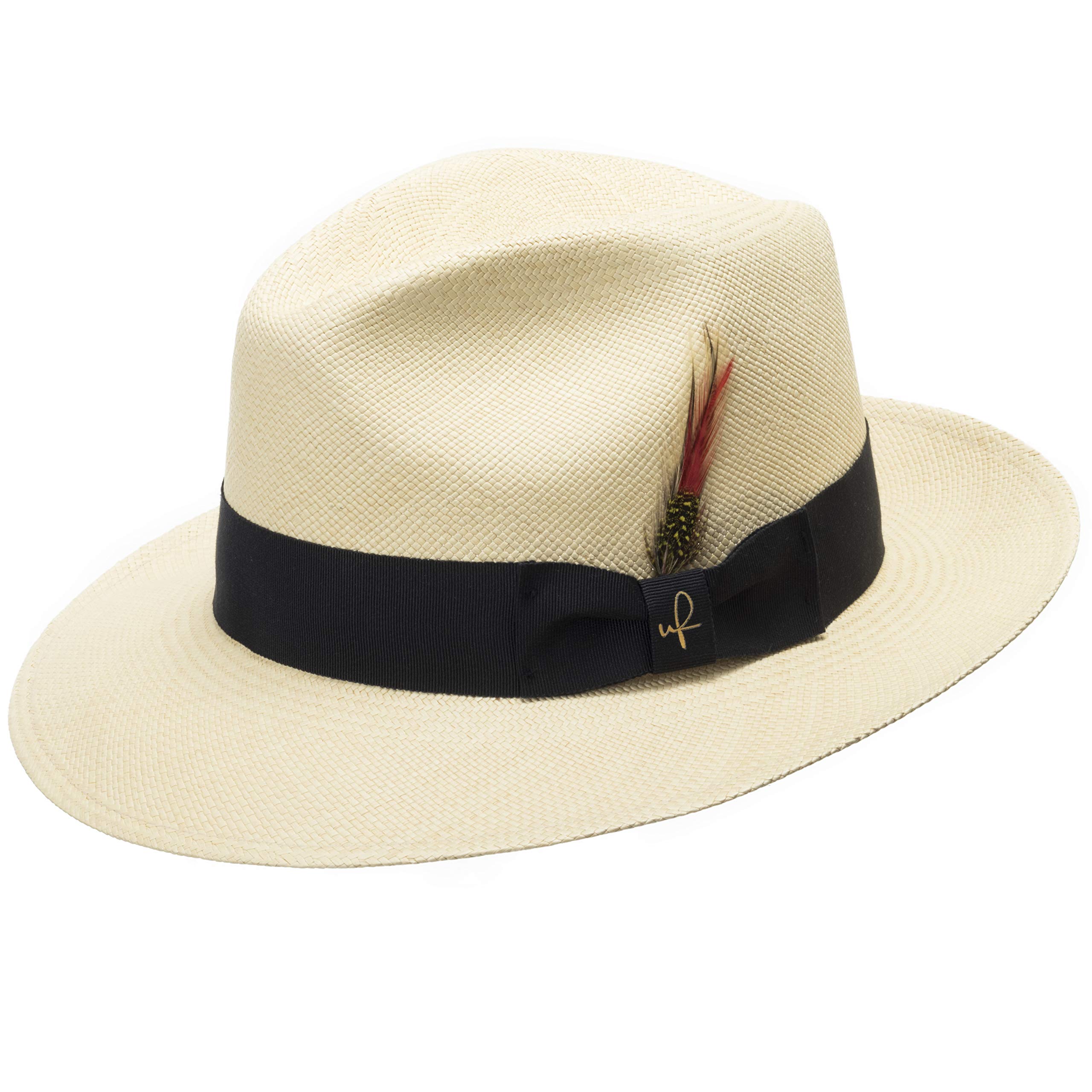 ULTRAFINO Carter Fedora Panama Hat for Men & Women - Natural Straw Summer Sun Hat - Beach, Wedding, Outdoor Activities