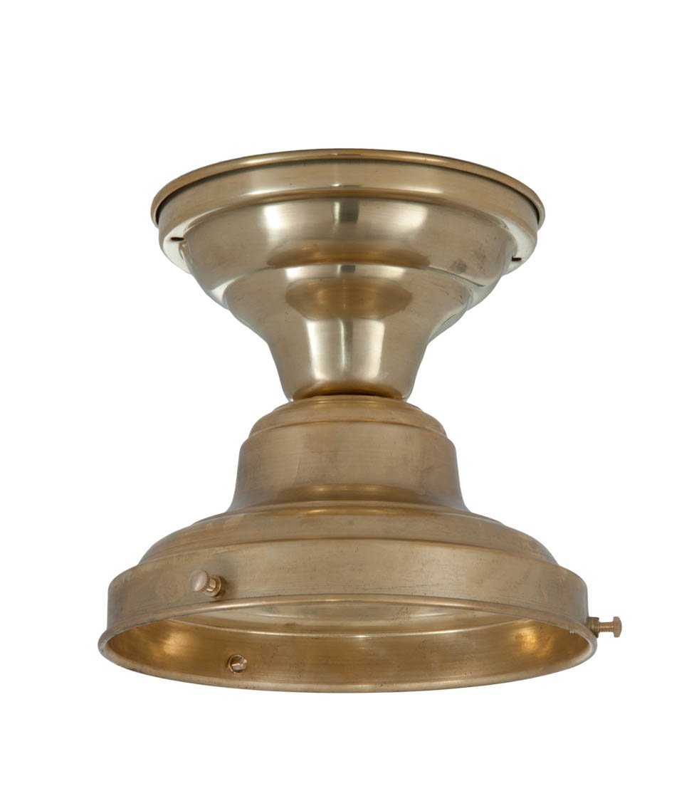 B&P Lamp® 6 Inch Unfinished Brass School House Light Fixture - Vintage Industrial Pendant for Kitchen, Dining Room, or Office Lighting