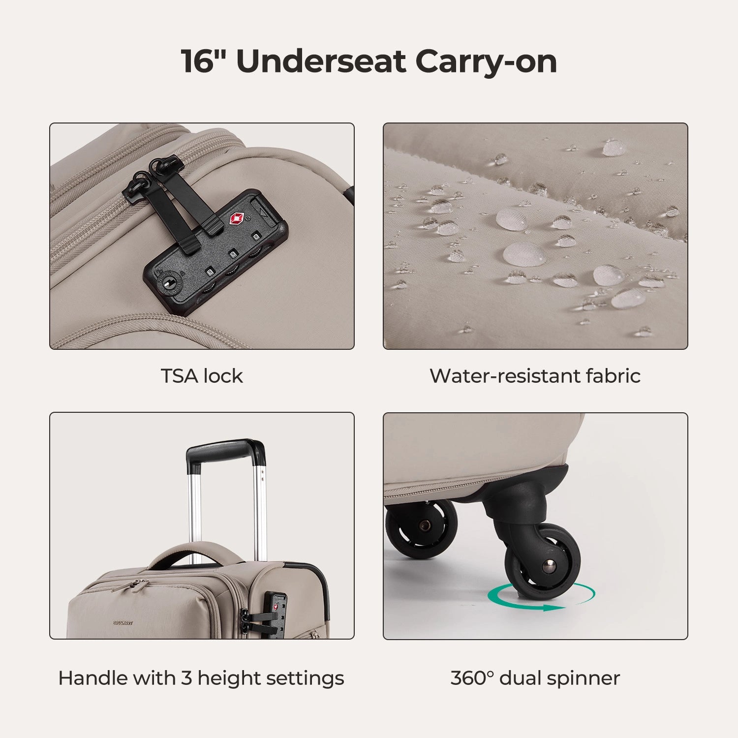Bagsmart 16-Inch Personal Item Carry-On Luggage - Perfect for Air Travel, Weekend Getaways & Business Trips