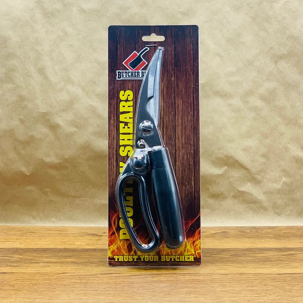 Premium Stainless Steel Butcher BBQ Poultry Shears - Heavy Duty Kitchen Scissors for Cutting Chicken, Turkey & Meat - Perfect for Grilling, Cooking & Food Prep