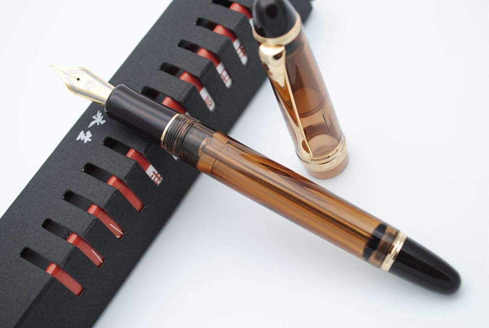 Original Vacuum Filling Fountain Pen - 0.7mm Medium Nib (Brown) for Office & Calligraphy
