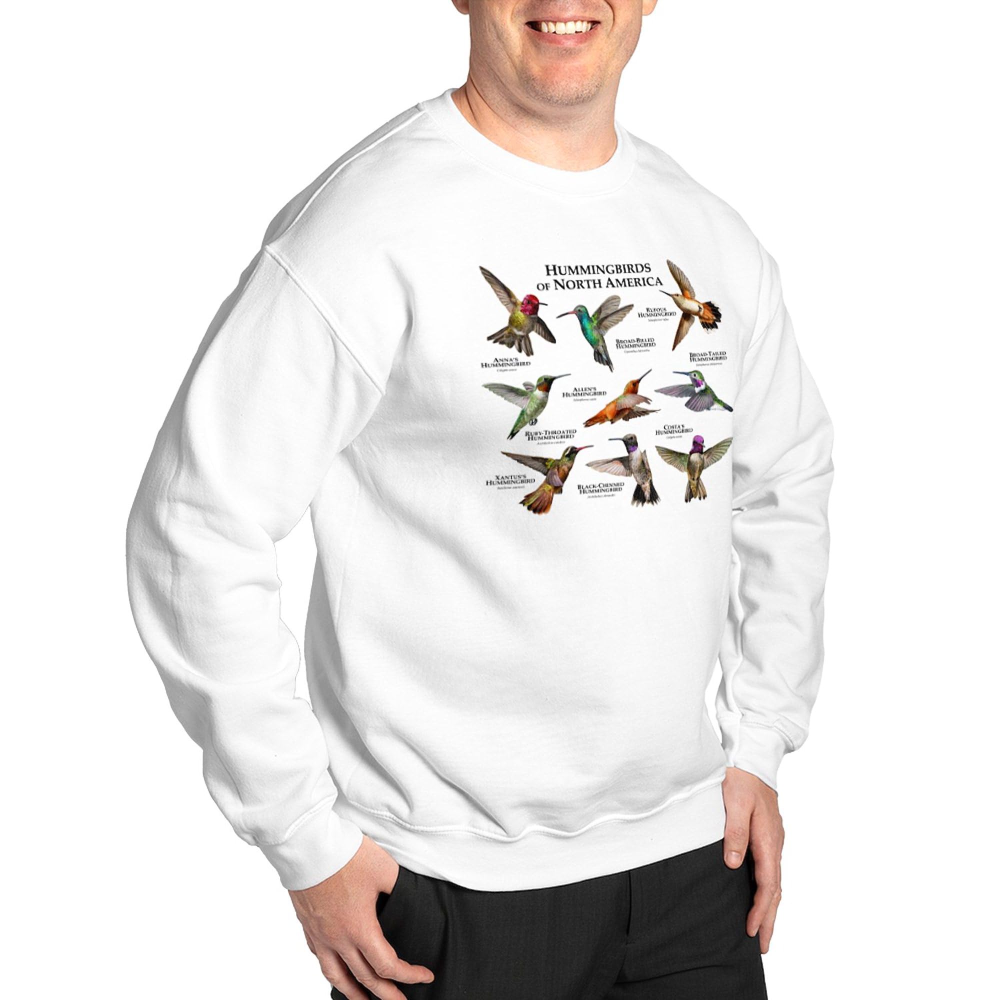 North America Hummingbirds Classic Crew Neck Light Sweatshirt | Cute Bird Print Pullover | Perfect for Bird Watching & Nature Lovers