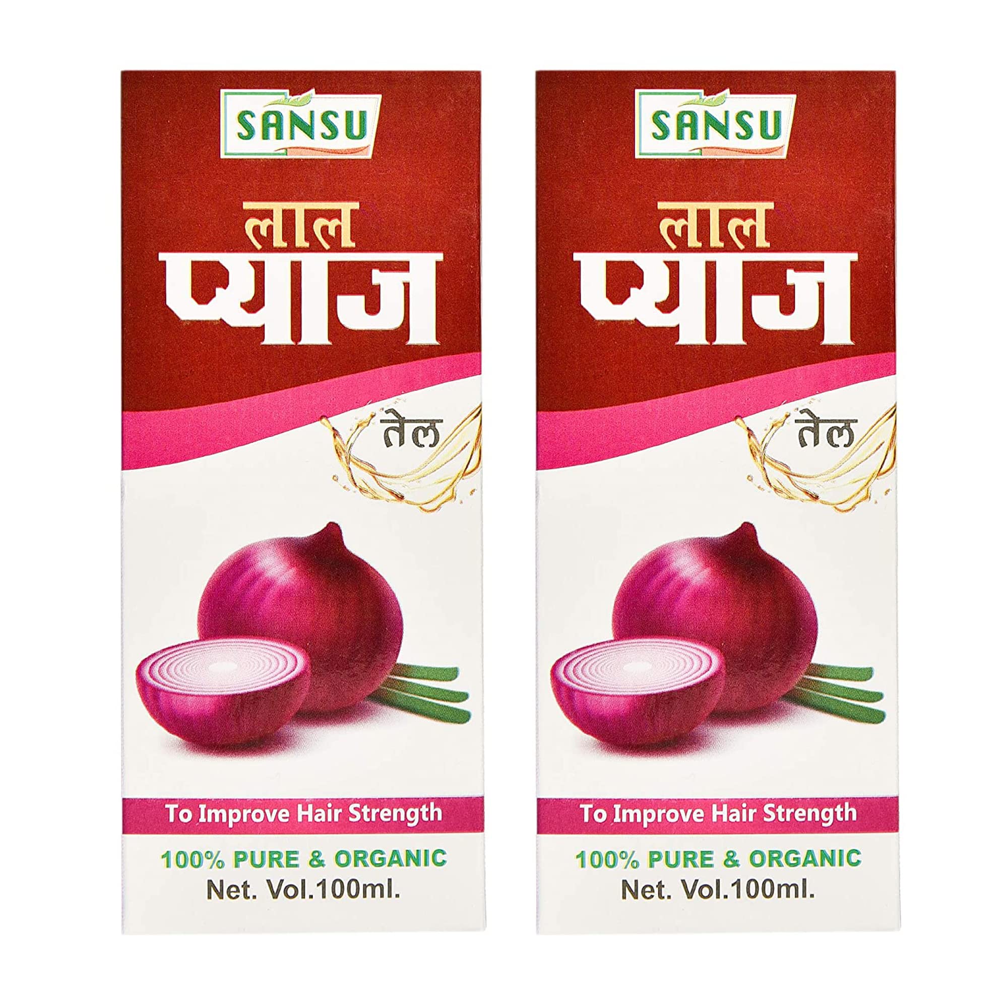 Premium SANSU Red Onion Hair Oil for Hair Growth & Hair Loss Prevention - 100ml (Pack of 2) - Natural Scalp Treatment for Thicker, Stronger Hair - Perfect for Daily Hair Care & Styling