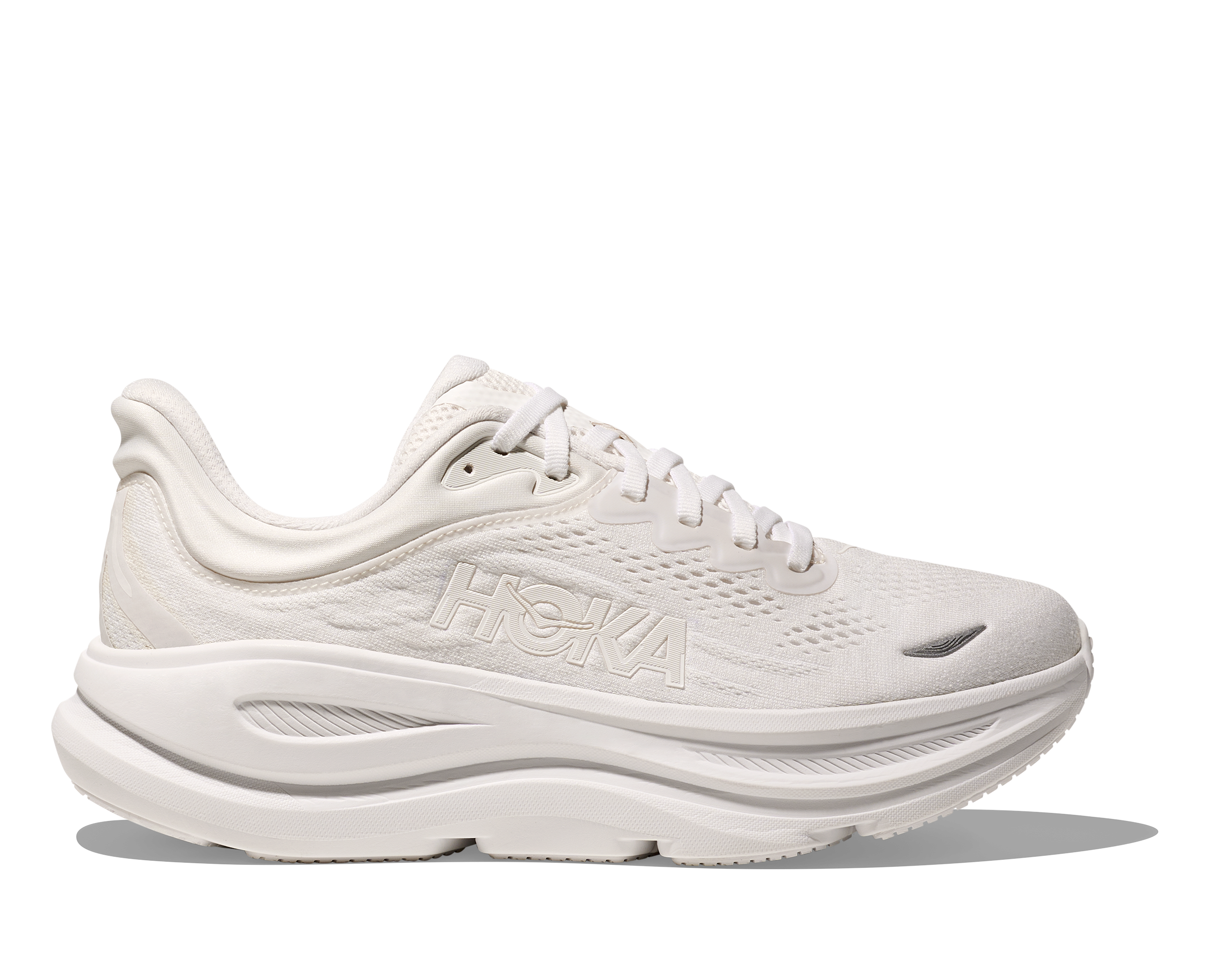 Hoka Women's Bondi 9 WIDE Running Shoes - White/White (WWH) | Cushioned Comfort for Long Distance Running & Walking