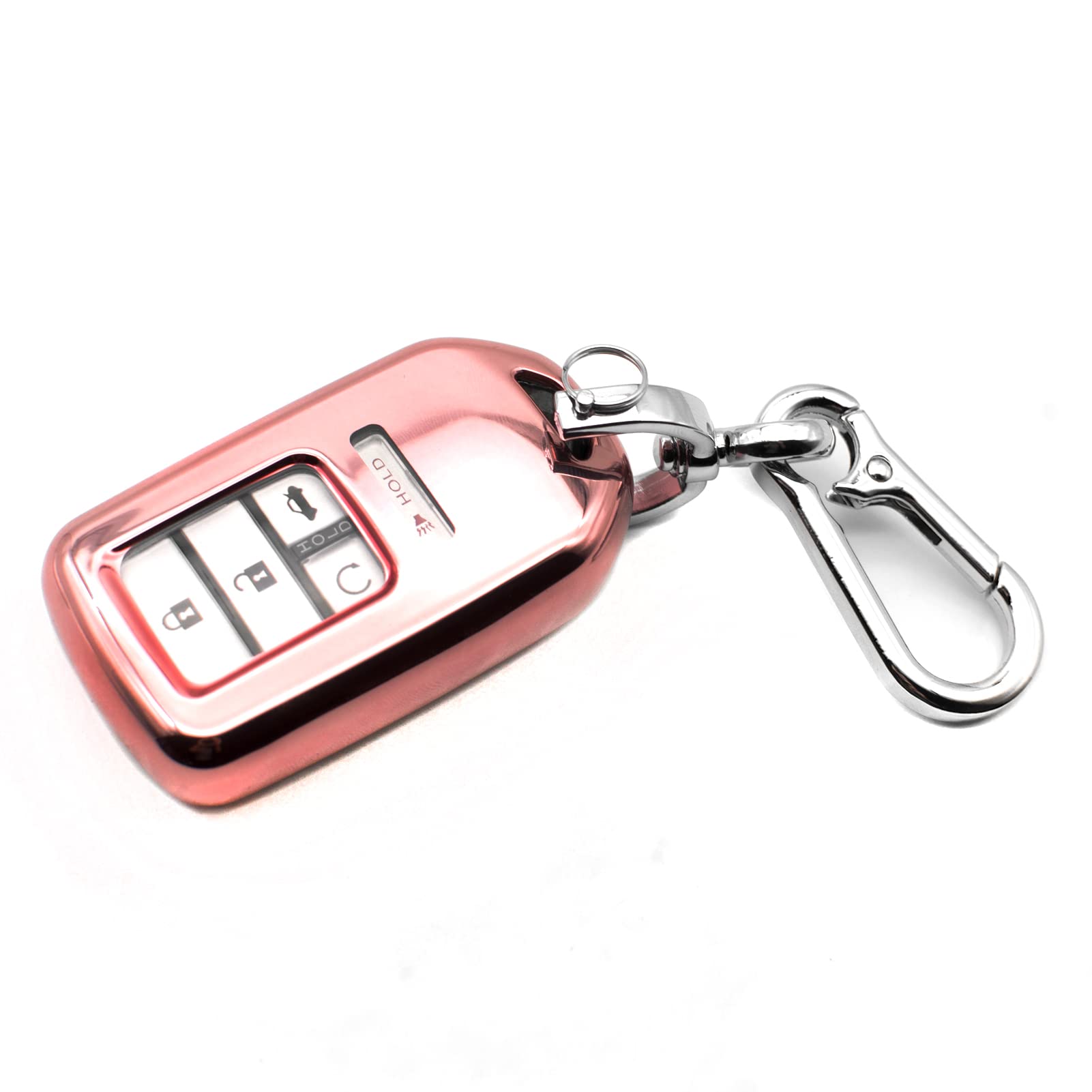 Premium TPU Key Fob Cover for Honda Civic CR-V Accord Odyssey Pilot (2010-2023) - Durable Protective Case Shell with Keyless Entry Access - Pink Car Accessories for Everyday Use & Gift Giving