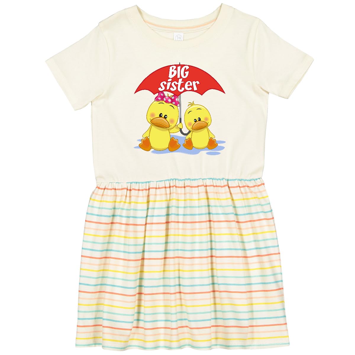 Inktastic Big Sister Duck Toddler Dress - Cute & Comfortable Baby Girl Outfit for Siblings, Family Photos & Special Occasions