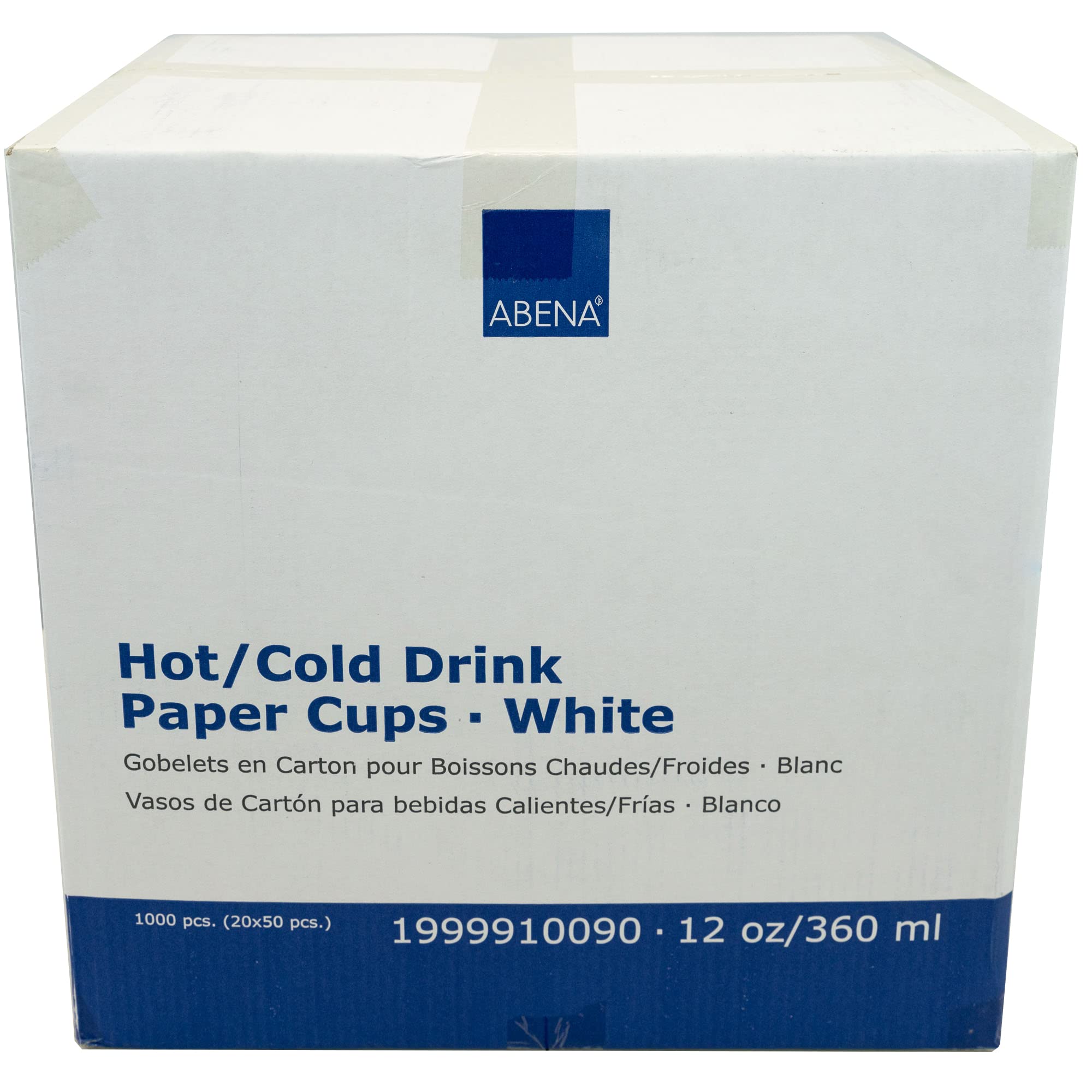 Abena Disposable Paper Coffee Cups 8oz 12oz 16oz - 1000 Pack Hot & Cold Drink Cups for Coffee, Tea, Soda - Perfect for Offices, Cafes, Restaurants, and Events