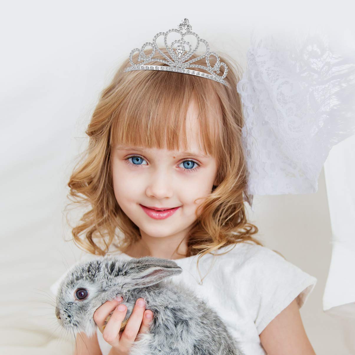 2 Pack Crystal Rhinestone Wedding Tiara Crown with Comb - Elegant Bridal Headpiece for Weddings, Birthdays, and Special Occasions