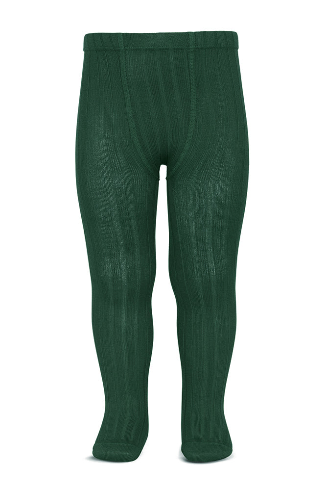 Stylish Bottle Green Ribbed Tights for Women - Comfortable & Stretchy Winter Leggings - Perfect for Office, Yoga, and Everyday Wear