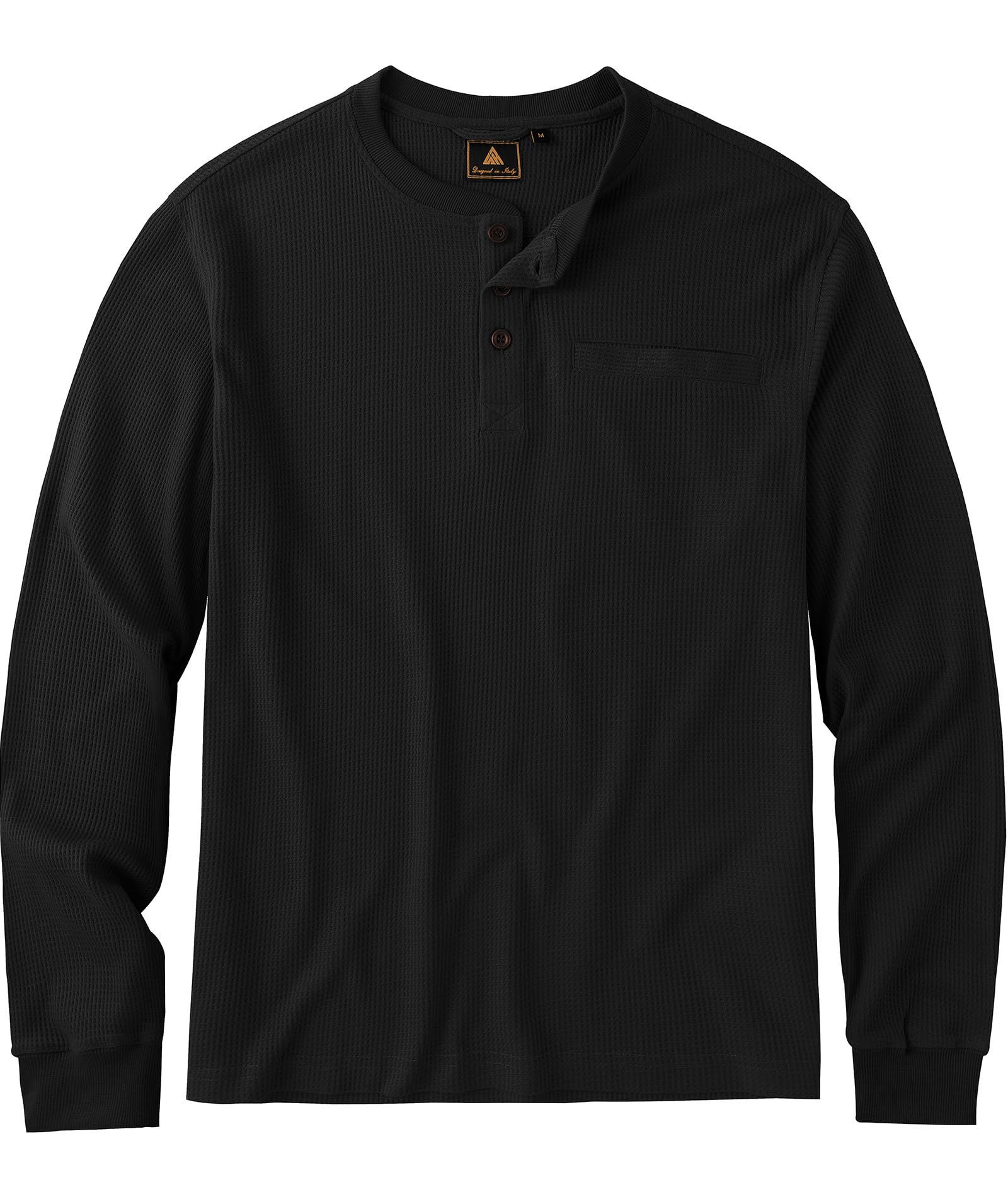 ZITY Men's Long Sleeve Henley Shirts - Casual Waffle Thermal Pullover with 3-Button & Pocket - Perfect for Fall Layering, Outdoor Activities & Everyday Wear