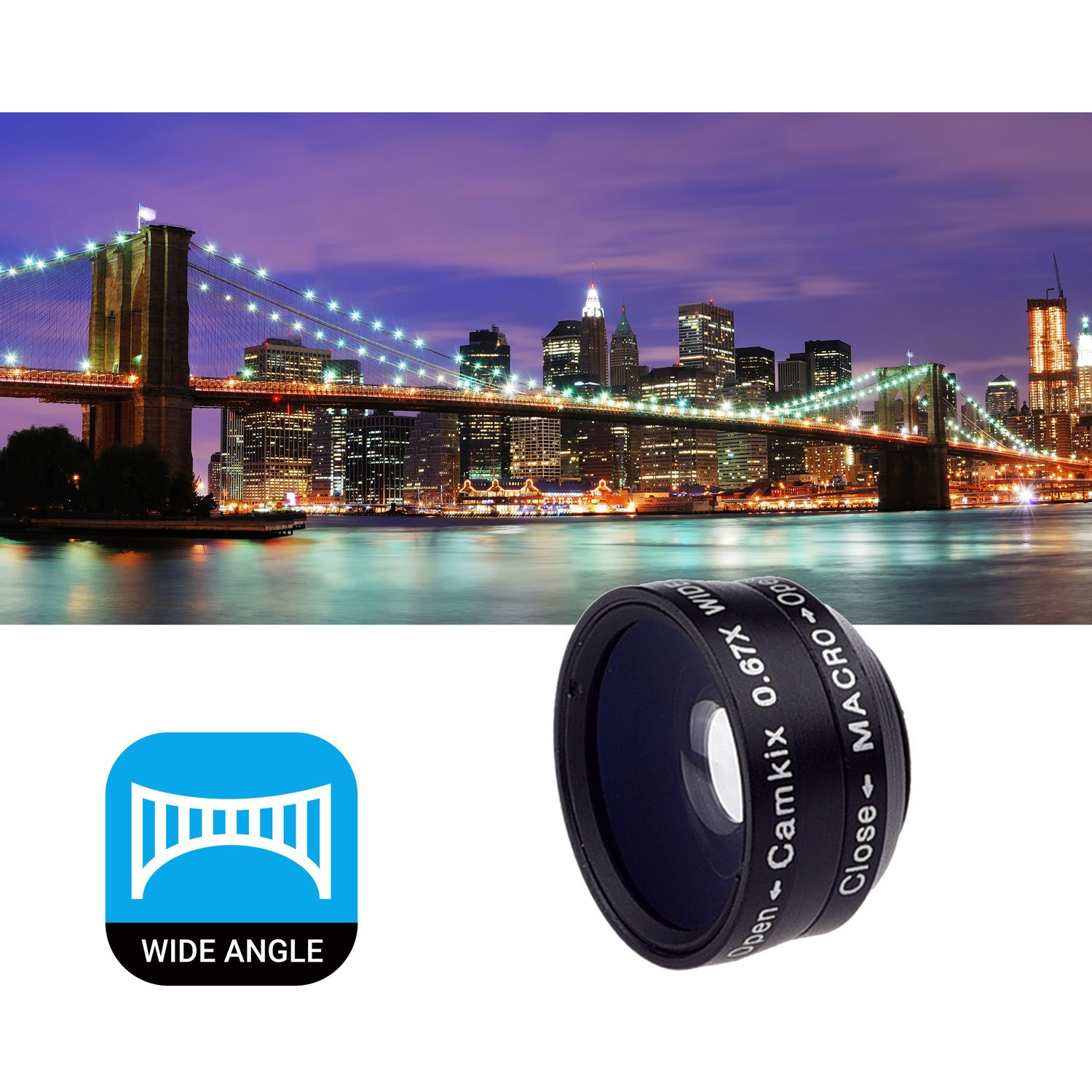 Premium CamKx 12x Telephoto Lens Kit for iPhone 6 Plus/6S Plus - Wide Angle, Fisheye & Macro Lenses with Tripod, Phone Holder & Hard Case - Perfect for Travel Photography, Vlogging & Close-up Shots
