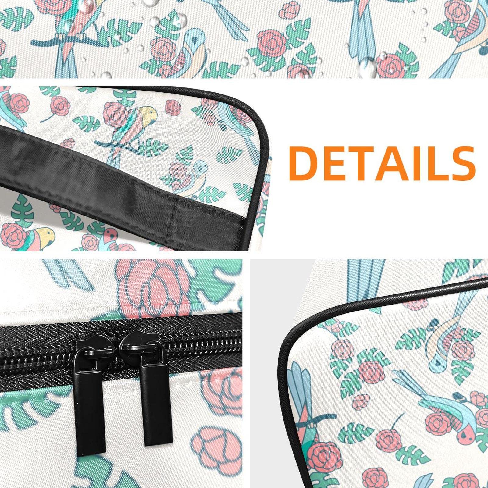 Stylish Budgie Print Cosmetic Makeup Organizer & Travel Toiletry Bag for Women - Perfect for Travel, Home Storage & Gift for Girls