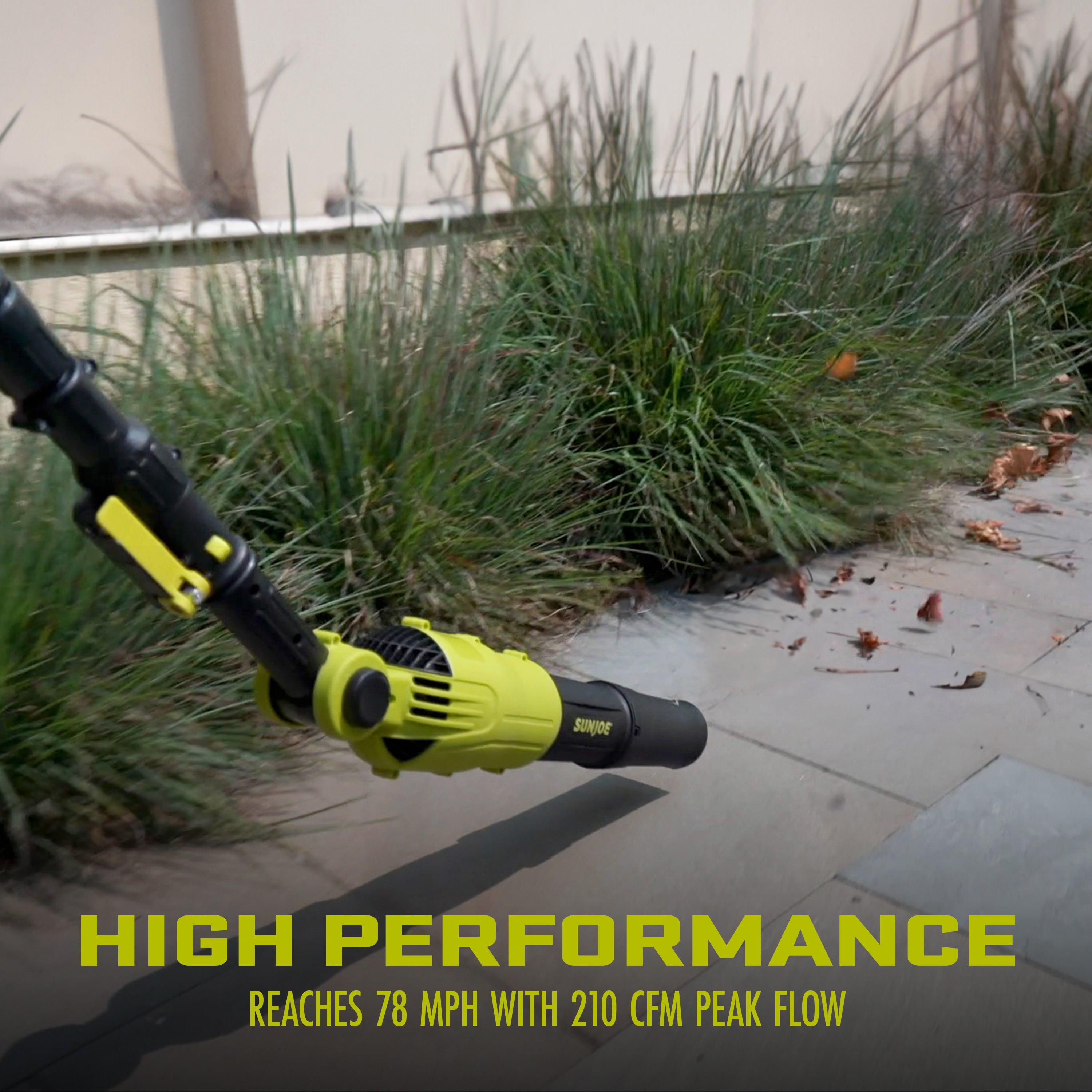 Sun Joe 24V TBP LTE 2-in-1 Cordless Handheld & Pole Leaf Blower Kit with 2.0Ah Battery & Charger | 3 Nozzle Attachments | Ideal for Yard Cleaning, Patio Maintenance & Driveway Debris Removal