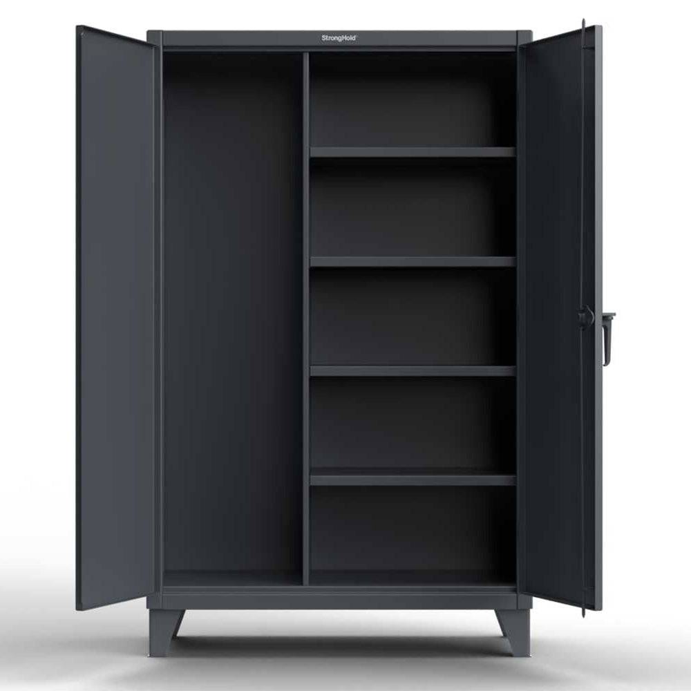 Heavy Duty 12 GA Steel Janitorial Storage Cabinet with 4 Adjustable Shelves - 72