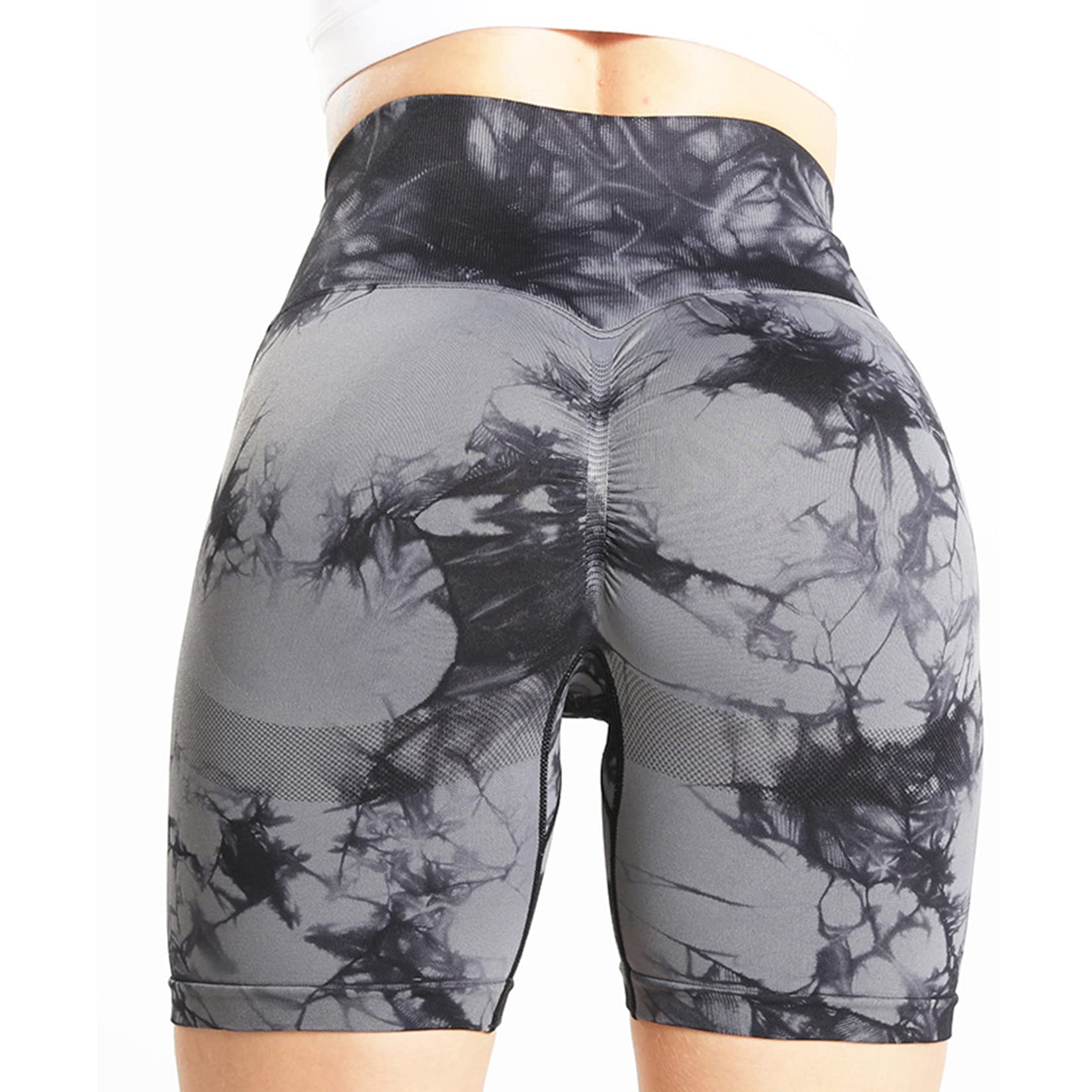Lu's Chic High Waist Tummy Control Yoga Shorts for Women - Biker, Running & Workout Shorts with Ruched Booty Design | Perfect for Gym, Yoga Class & Outdoor Activities