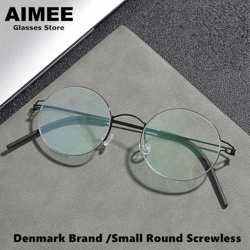 Aimee Women's Full Rim Round Screwless Titanium Eyeglasses 13120 - Lightweight & Durable Eyewear for Work, Reading & Fashion