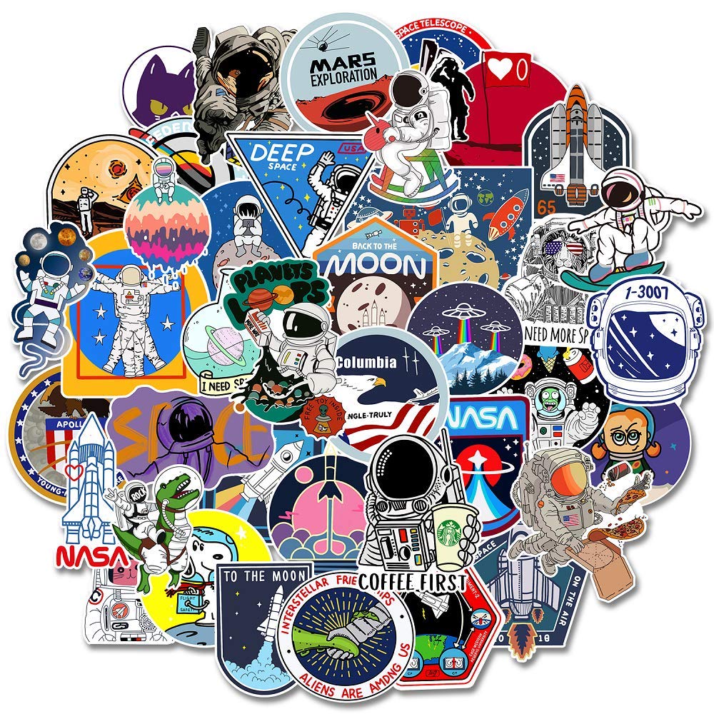 Galaxy Graffiti Hard Hat Stickers - 50 Pcs Vinyl Decals for Laptops, Water Bottles, Bikes, iPads & Suitcases - Motivational Reward Stickers for Kids, Boys & Girls - Perfect for School, Work & Outdoor Adventures