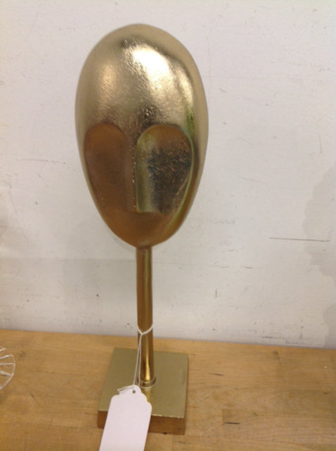 18K Gold Metal Face Sculpture - Elegant Home Decor & Luxury Gift for Art Lovers - Perfect for Living Room, Office & Gallery Display