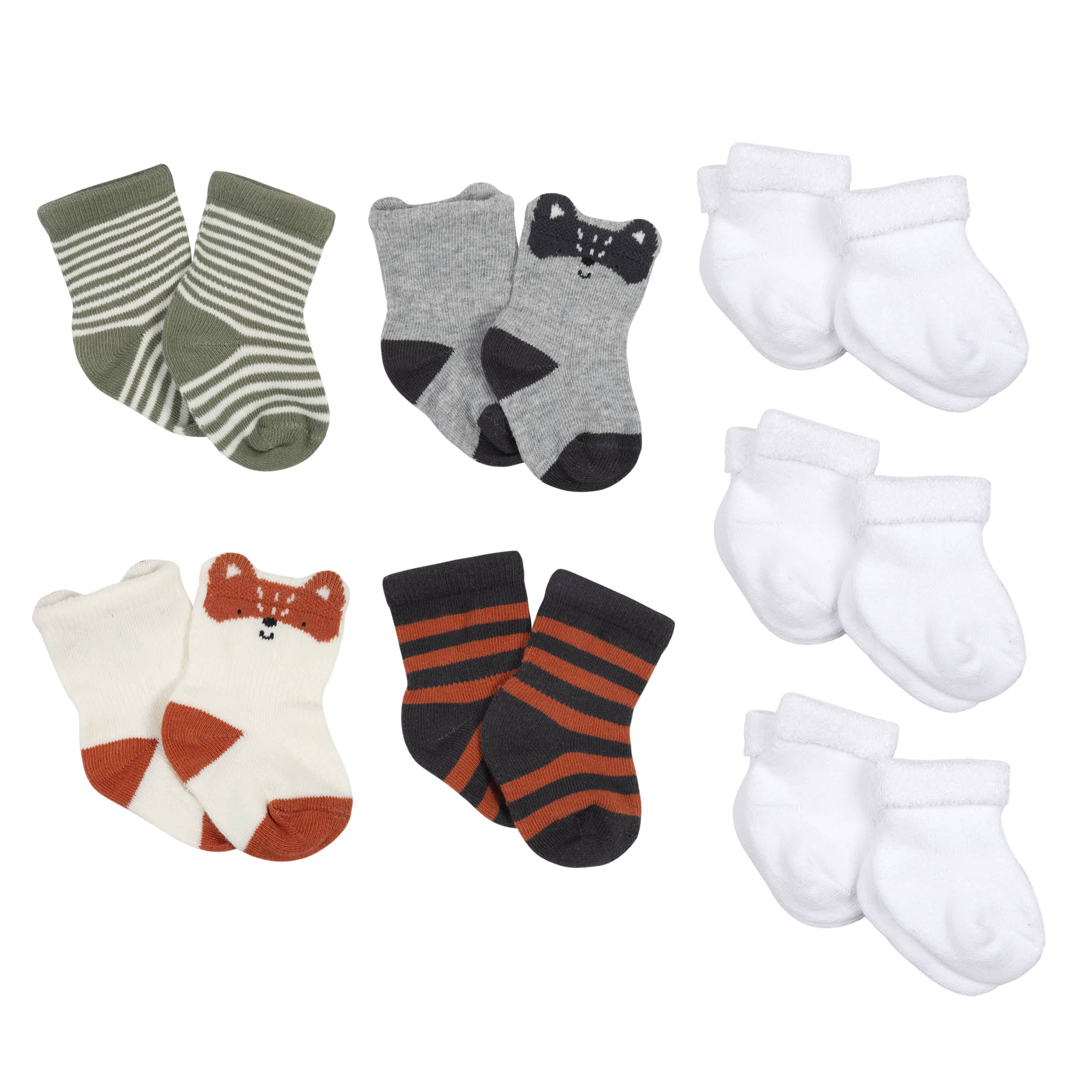 10 Pack Baby Boys' Non-Slip Camping Socks - Wiggle Proof® Design for Active Toddlers - Perfect for Outdoor Adventures & Playtime