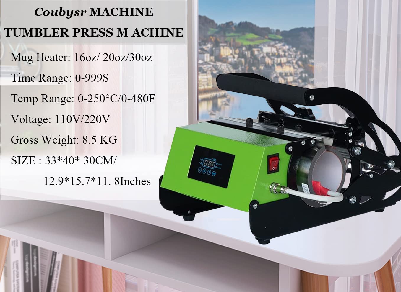 Sublimation Mug Press Machine for 20oz & 30oz Skinny Tumblers - Heat Transfer Press for Custom Mugs - Perfect for DIY Crafts, Personalized Gifts & Small Business Printing