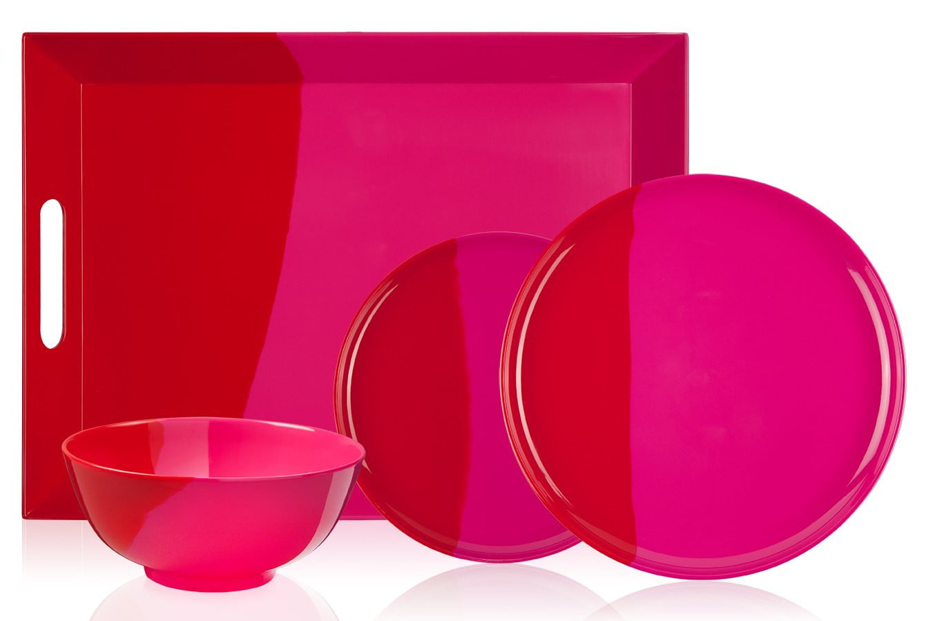 Exclusive Thomas Fuchs Creative Melamine Serving Tray - 1/2 & 1/2 Size in Fuchsia/Red - Durable & Stylish for Parties, Restaurants, and Home Entertaining