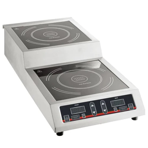 Cookline IC 3600S 3600W Double Burner Induction Cooktop - 208-240V Countertop Stove for Fast & Precise Cooking | Perfect for Home Kitchens, Restaurants & Food Trucks