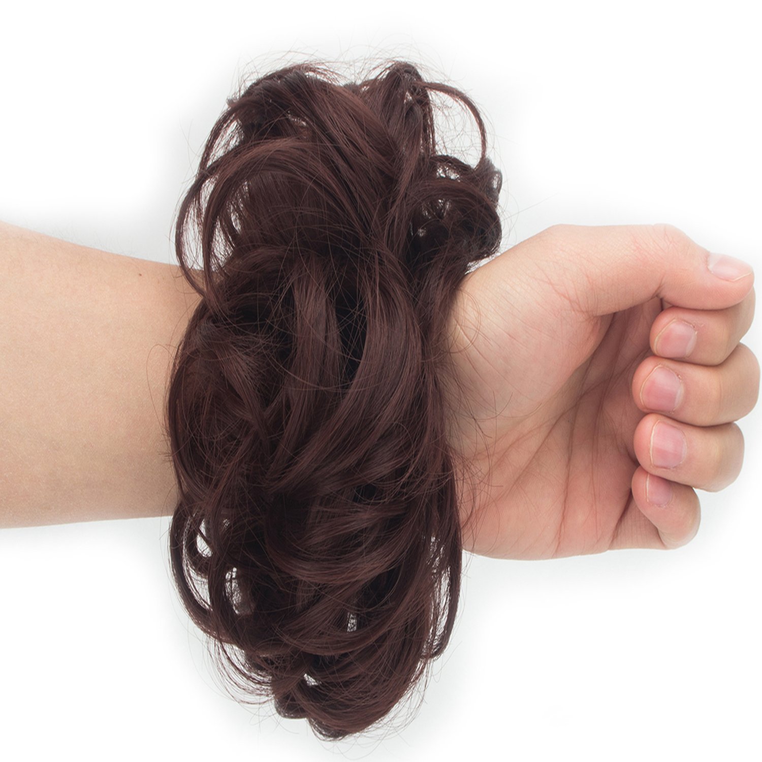Messy Hair Bun Extensions - Chignon Hairpiece for Updo & Ponytail - Soft Scrunchy Hair Scrunchie for Women - Perfect for Weddings, Parties & Everyday Styling