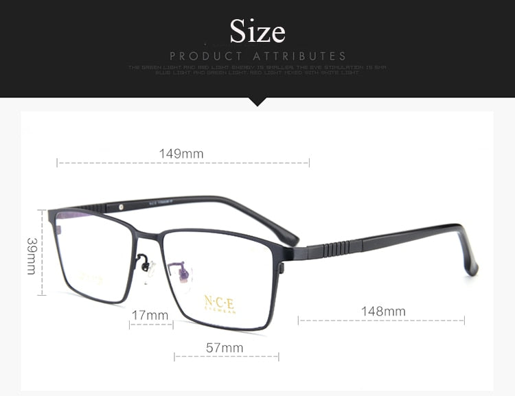 Bclear Men's Full Rim Square Titanium Eyeglasses Frame - Lightweight Durable My5007 for Work, Reading & Fashion