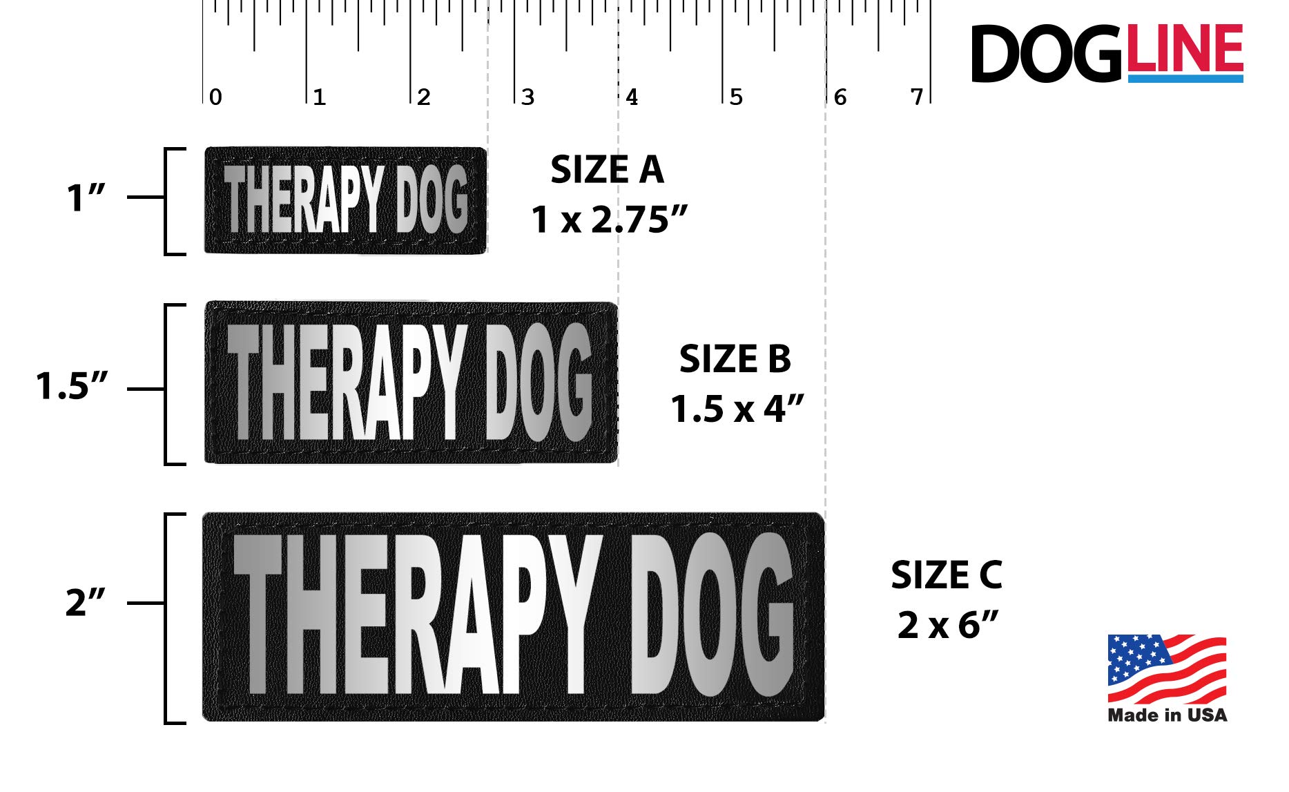 Therapy Dog Removable Patches for Large/X-Large Dogs - Embroidered Iron-On Badges for Service Vests, Training & Emotional Support - Perfect for Pet Owners, Trainers & Animal Lovers