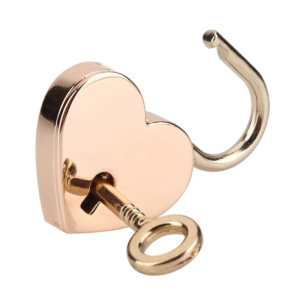 2 Pack Rose Gold Heart Shaped Padlock - Mini Metal Key Lock for Luggage, Diary, Jewelry Box, Gift Box | Perfect for Valentine's Day Gifts, Bridal Shower Favors & Romantic Keepsakes