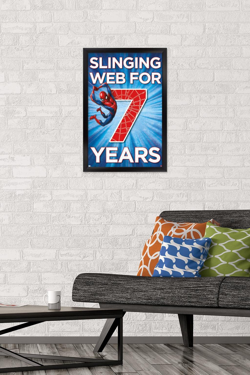 Marvel Spider-Man Happy 7th Birthday Wall Poster - 22.4