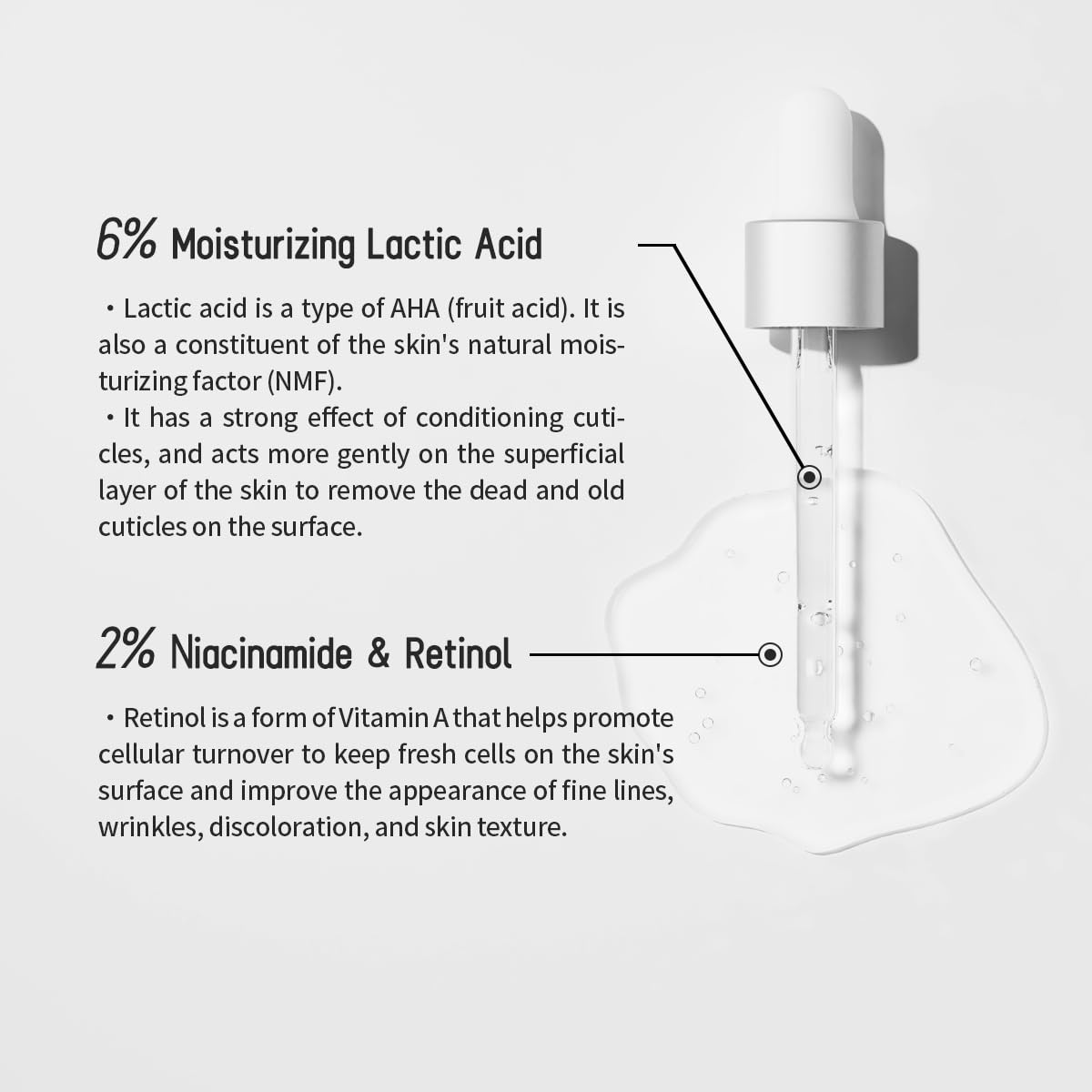 HiCA 6% Lactic Acid Peel Serum - Sensitive Skin AHA Exfoliator for Face Care