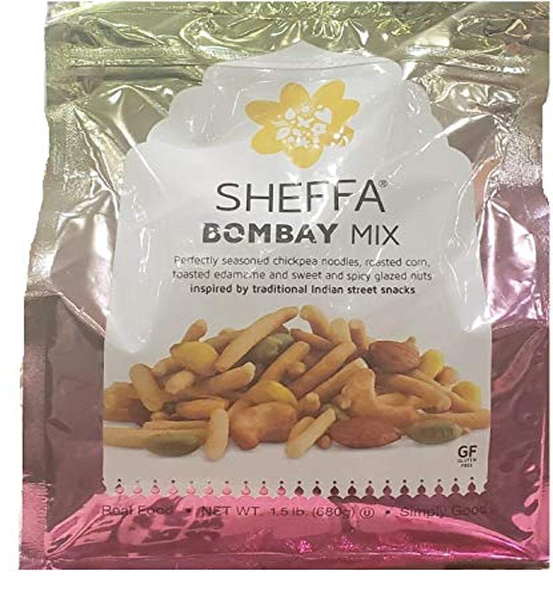 Sheffa Bombay Mix Indian Street Snacks - 24 Oz Pack | Authentic Spicy Chivda Snack Mix | Perfect for Parties, Travel & Movie Nights