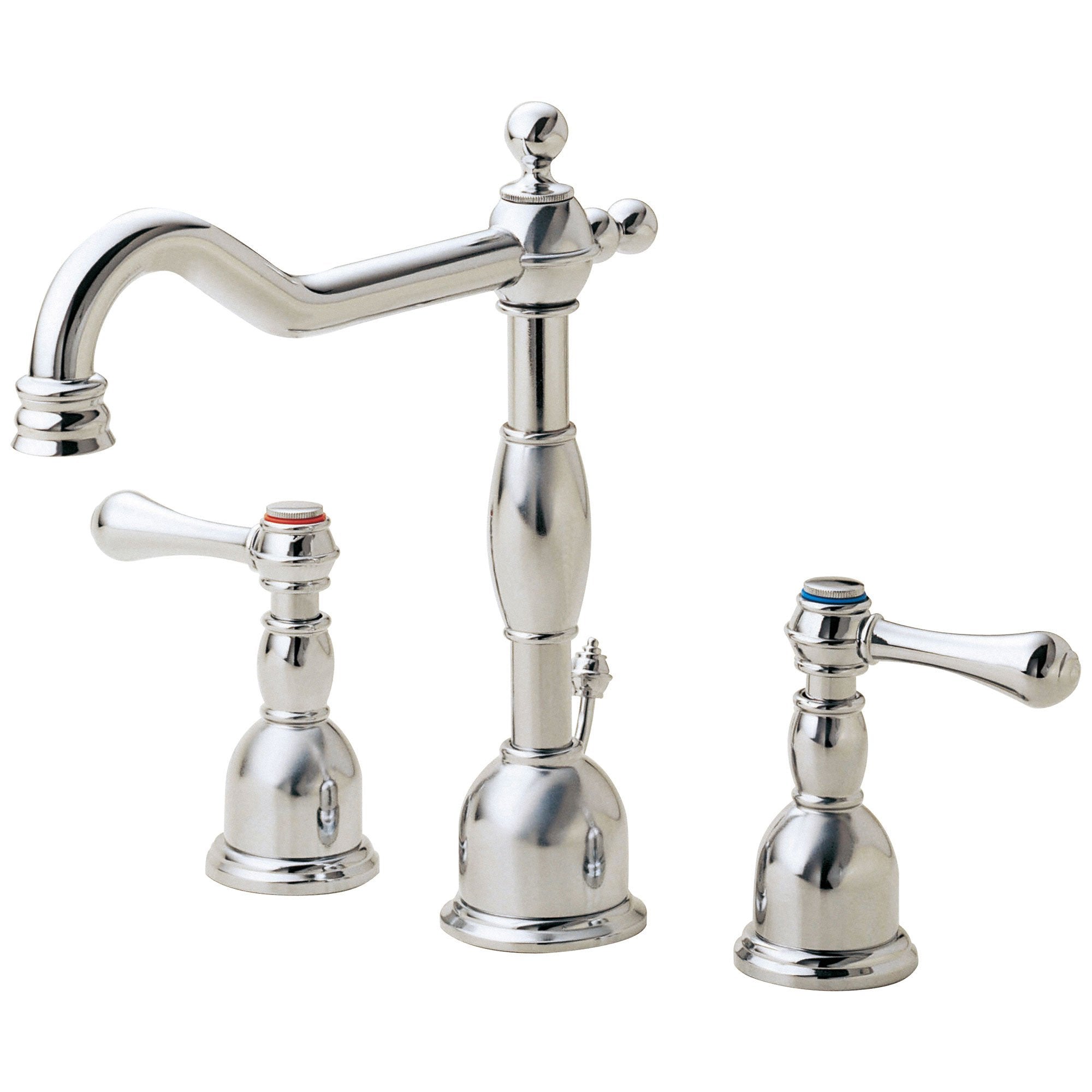 Danze Opulence Polished Nickel Traditional Widespread Bathroom Sink Faucet - Elegant Water Fixture for Bathroom Vanity, Powder Room & Guest Bath Installation