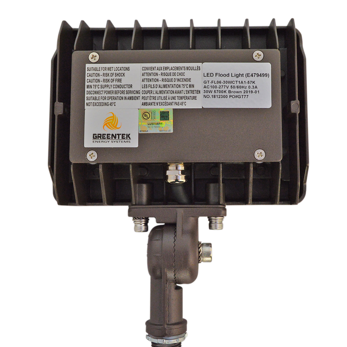 30W LED Flood Light with Knuckle Mount - UL Listed Waterproof Landscape Lighting for Garden, Yard, and Outdoor Security