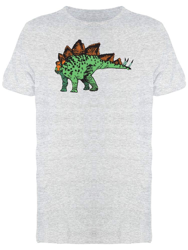 Smartprints Green Stegosaurus Graphic T-Shirt for Men - Dinosaur Print Casual Tee for Everyday Wear, Street Style & Gifts