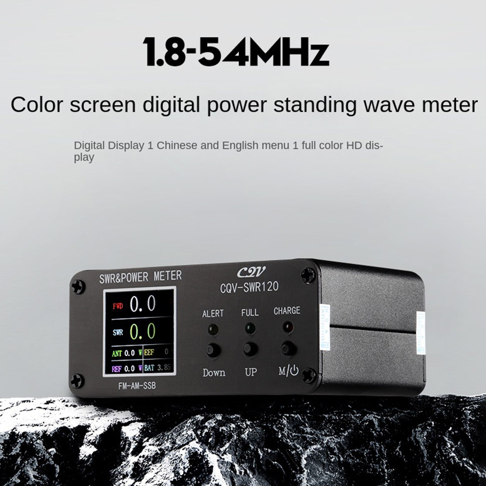 1.8MHz-54MHz Standing Wave Meter with 240x240 Full Color LCD Display - RF Power Meter for Ham Radio, Antenna Testing & SWR Measurement