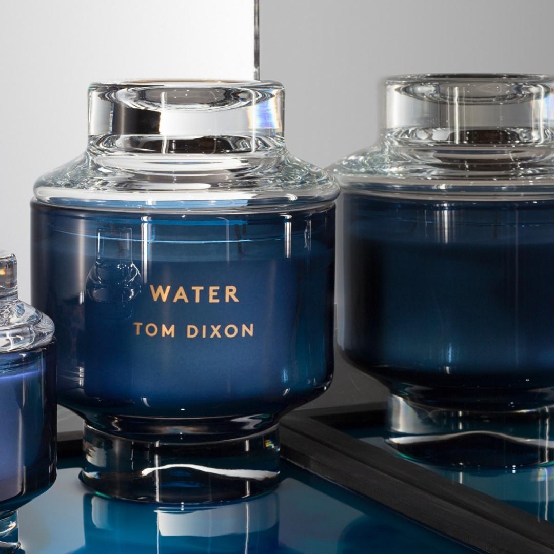 TOM DIXON Elements Water Candle - Large Scented Candle for Home Decor, Aromatherapy & Relaxation | Perfect for Living Room, Bedroom & Bathroom Ambiance