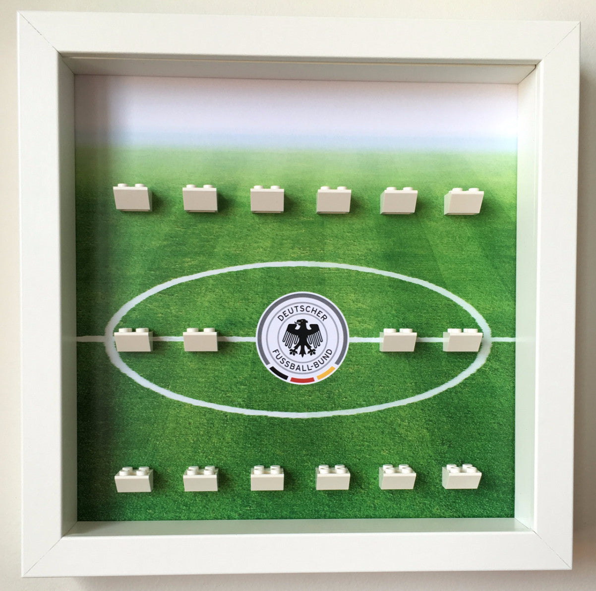 Official LEGO DFB German Football Team Minifigure Display Frame - Collectible Soccer Player Showcase for Home, Office & Fan Room Decor