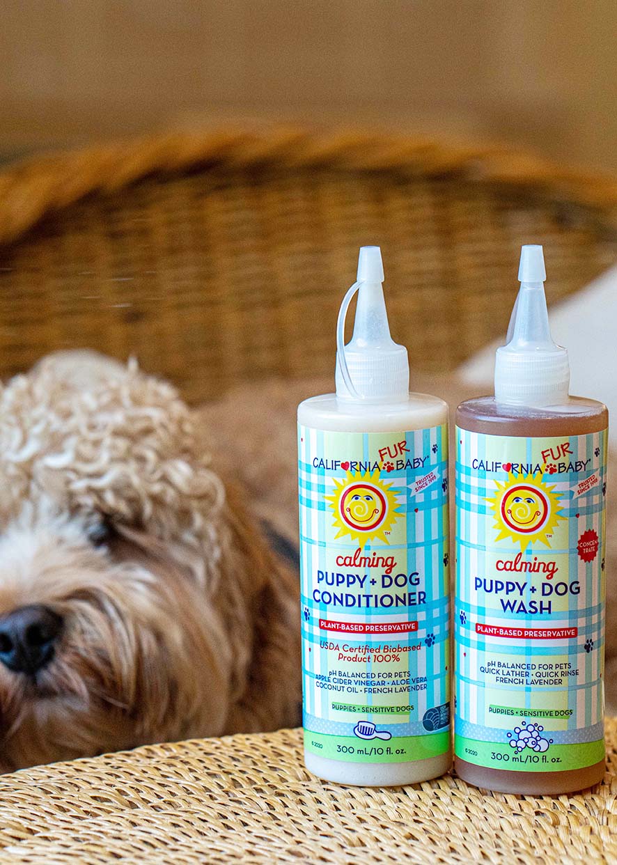 Calming Puppy & Dog Shampoo and Conditioner Set - Gentle Hypoallergenic Pet Wash for Sensitive Skin - Perfect for Bath Time & Grooming at Home