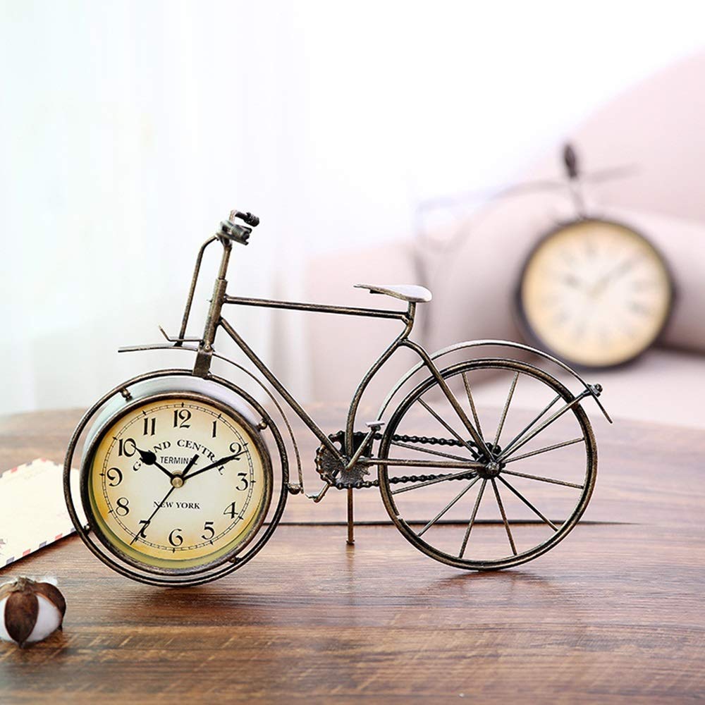 Vintage Brown Wrought Iron Bicycle Seat Wall Clock - Retro Home Decor Gift, 36 x 4 x 26 cm - Perfect for Living Room, Bedroom, Office & Cafe Decor