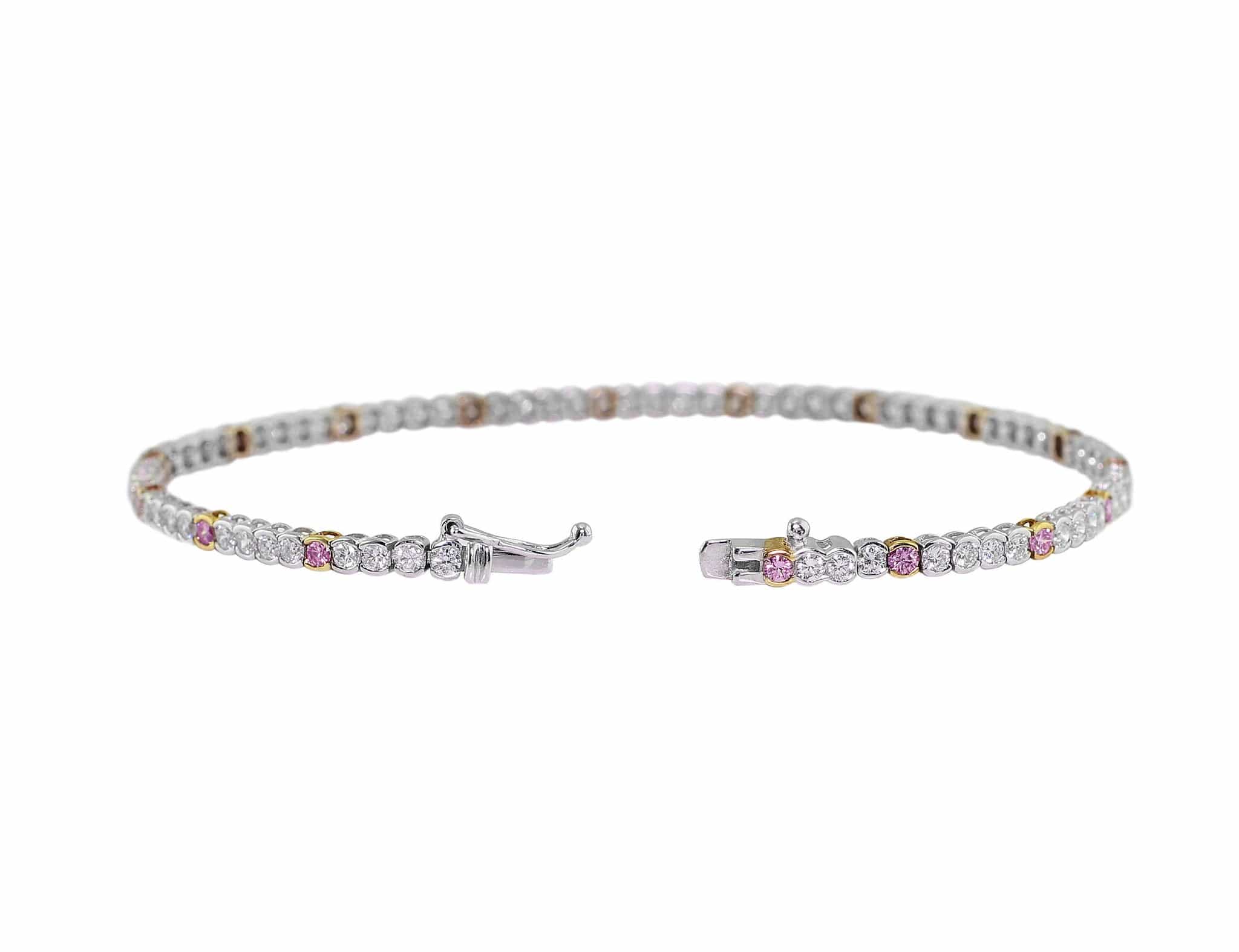 18K White Gold Salvetti Color Diamond Bracelet for Women - Elegant Tennis Bracelet for Parties, Weddings & Special Occasions